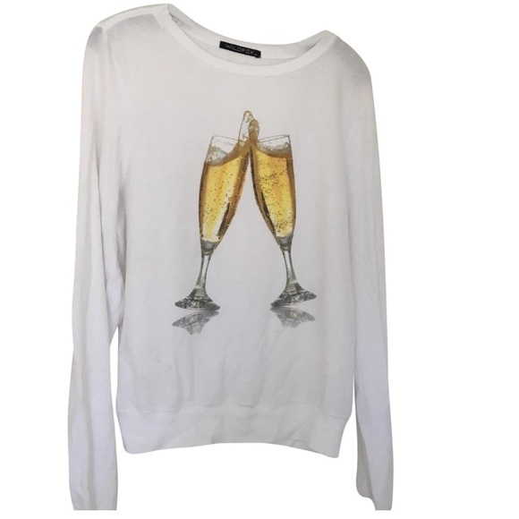 Wildfox Tops - Wildfox Champagne Glasses Cheers Sweater Top